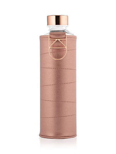 Equa glass water bottle Bronze on white paper