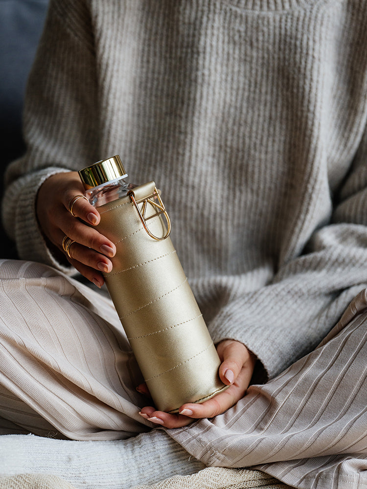 Golden Glass Bottle